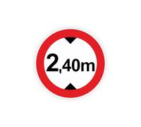 Sticker panneau LIMITATION HAUTEUR 2 mètres 40 route autocollant (taille S : 7cm x 7cm)