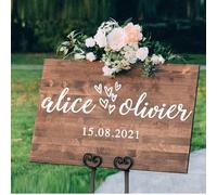 Sticker Panneau Mariage Bienvenue,DÉCALQUE DE VINYLE Décalcomanie De Mariage Personnalisée, Panneau De Bienvenue Bricolage, Décalcomanie De Planche De Mariage, Décalcomanie Miroir, Signe Mariage Diy