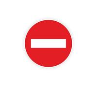 Sticker panneau SENS INTERDIT ne pas entrer chambre route autocollant (taille M : 10cm x 10cm)