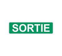 Sticker panneau SORTIE vert autocollant (taille S : 10cm x 2,7cm)