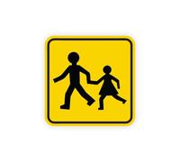 Sticker panneau TRANSPORT ENFANT école autocollant (taille L : 15cm x 15cm)