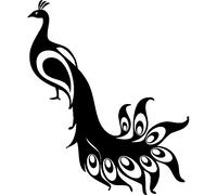 Sticker Paon aux longues plumes