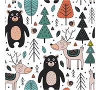 Sticker papier peint enfant des animaux du bois d'ailleurs