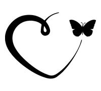 Sticker papillon traçant un coeur
