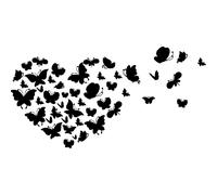 Sticker papillons du coeur