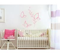 Sticker Papillons Fleur - Nombreuses tailles et couleurs disponibles