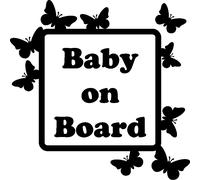 Sticker Papillons sur cadre Baby on Board