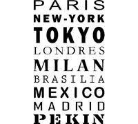 Sticker Paris New-york Tokyo Londres