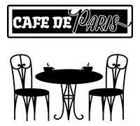 Sticker Paris sur une terrasse