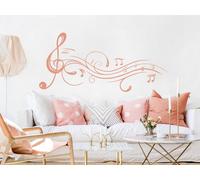 Sticker Partition Musique Florale 2 - Nombreuses tailles et couleurs disponibles