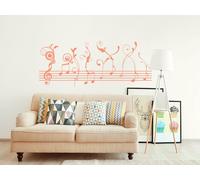 Sticker Partition Musique Florale - Nombreuses tailles et couleurs disponibles