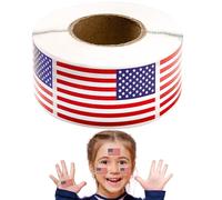 Sticker Patriotic US Flag-Flag-1.2x2 pouces USA Sticker on Roll (250 pièces) | Autocollants de drapeau auto-adhésifs pour la voiture, la moto, le pare-chocs, la bibliothèque, le jour de l'indépendance