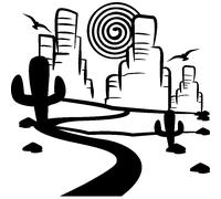 Sticker paysage Far West