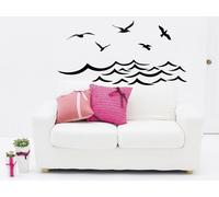 Sticker Paysage Mer Mouettes - Nombreuses tailles et couleurs disponibles