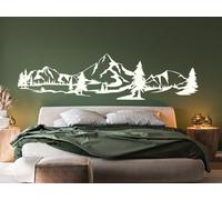 Sticker Paysage Montagnes et Sapins - Nombreuses tailles et couleurs disponibles