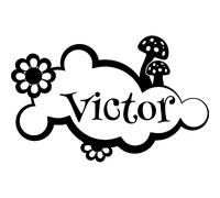 Sticker Personnalisable Design fleur, champignons