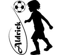 Sticker Personnalisable Silhouette enfant jouant au foot