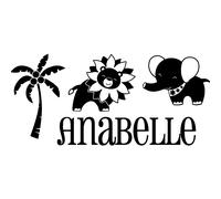 Sticker Personnalisé Jungle Palmier Singe Lion