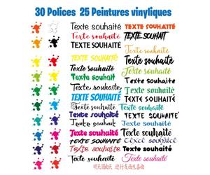 Sticker personnalisé vinyle pour voiture, mur ou ordinateur - Autocollant texte libre, choix multiple de couleurs et de typographies