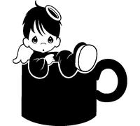 Sticker Petit ange assis dans une tasse