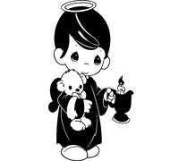 Sticker Petit ange tenant un nounours