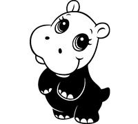 Sticker Petit hippopotame à deux pattes