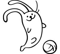 Sticker Petit lapin jouant au foot