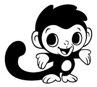 Sticker Petit singe au longue queue