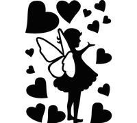 Sticker petite fée avec des coeurs