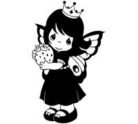 Sticker Petite fée tenant une fraise