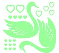 Sticker Phosphorescent Couple oie avec cœurs