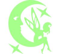 Sticker phosphorescent fée sur la lune