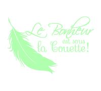 Sticker phosphorescent Le bonheur est sous la couette