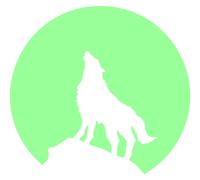 Sticker phosphorescent loup et la lune