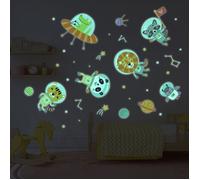 Sticker phosphorescent lumineux - AVENTURIERS DE L'ESPACE - Autocollant mural plafond enfant fluorescent - 70x50cm