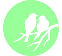 Sticker Phosphorescent lune avec des oiseaux