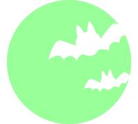 Sticker Phosphorescent lune avec les chauves-souris