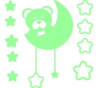 Sticker Phosphorescent Ours en peluche sur la lune
