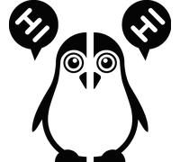 Sticker pingouin en 2 partis