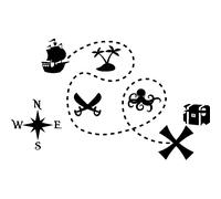 Sticker pirate carte au trésor