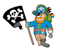 Sticker pirate et son perroquet