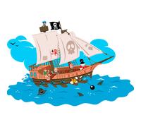 Sticker pirates en pleine tempête