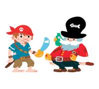 Sticker pirates père et fils