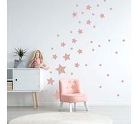 Sticker Planche De Forme Enfant - Etoiles - Planche de 50 stickers - Masking Tape - Vieux Rose - Satiné - Adhésifs