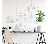 Sticker Planche De Forme Géométriques - Triangles - Planche de 55 stickers - Masking Tape - Gris Clair - Mat - Adhésifs