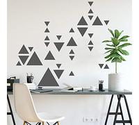 Sticker Planche De Forme Géométriques - Triangles - Planche de 55 stickers - Masking Tape - Gris Foncé - Mat - Adhésifs