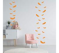 Sticker Planche De Forme Tendance - Plumes - Planche de 41 Stickers - Masking Tape - Orange - Mat - Adhésifs