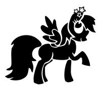 Sticker poney avec ailes