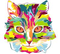Sticker pop art chat du pays imaginaire