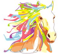 Sticker pop art cheval